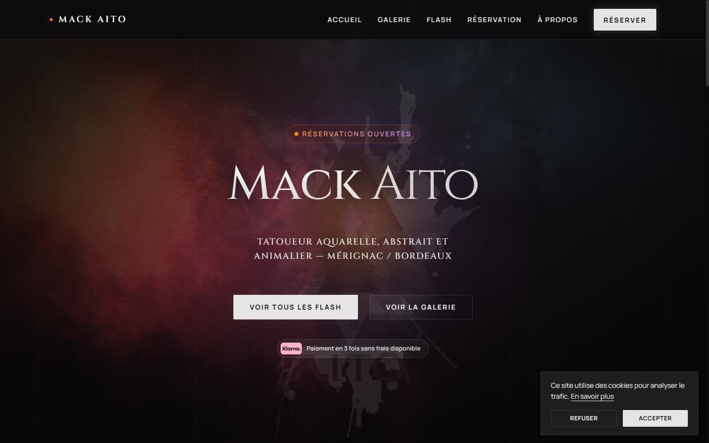 Page d’accueil de Mack Aito Tattoo